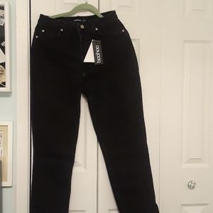 New Boohoo Black Petite Side Split Hem Jeans US 6